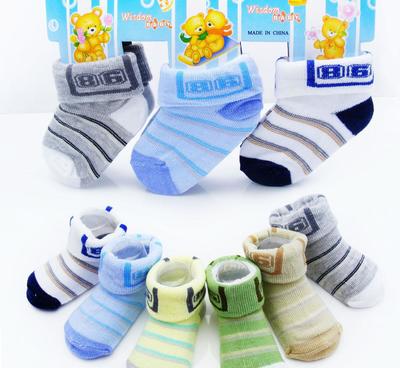 W-28Z 條紋寶寶 造型襪/ 嬰兒襪子 鞋形襪 男款條